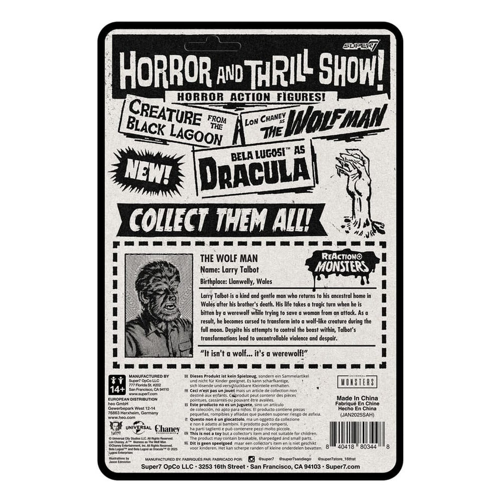 Produktbild Universal Monsters ReAction+ Actionfigur Wave 1 The Wolf Man 10 cm