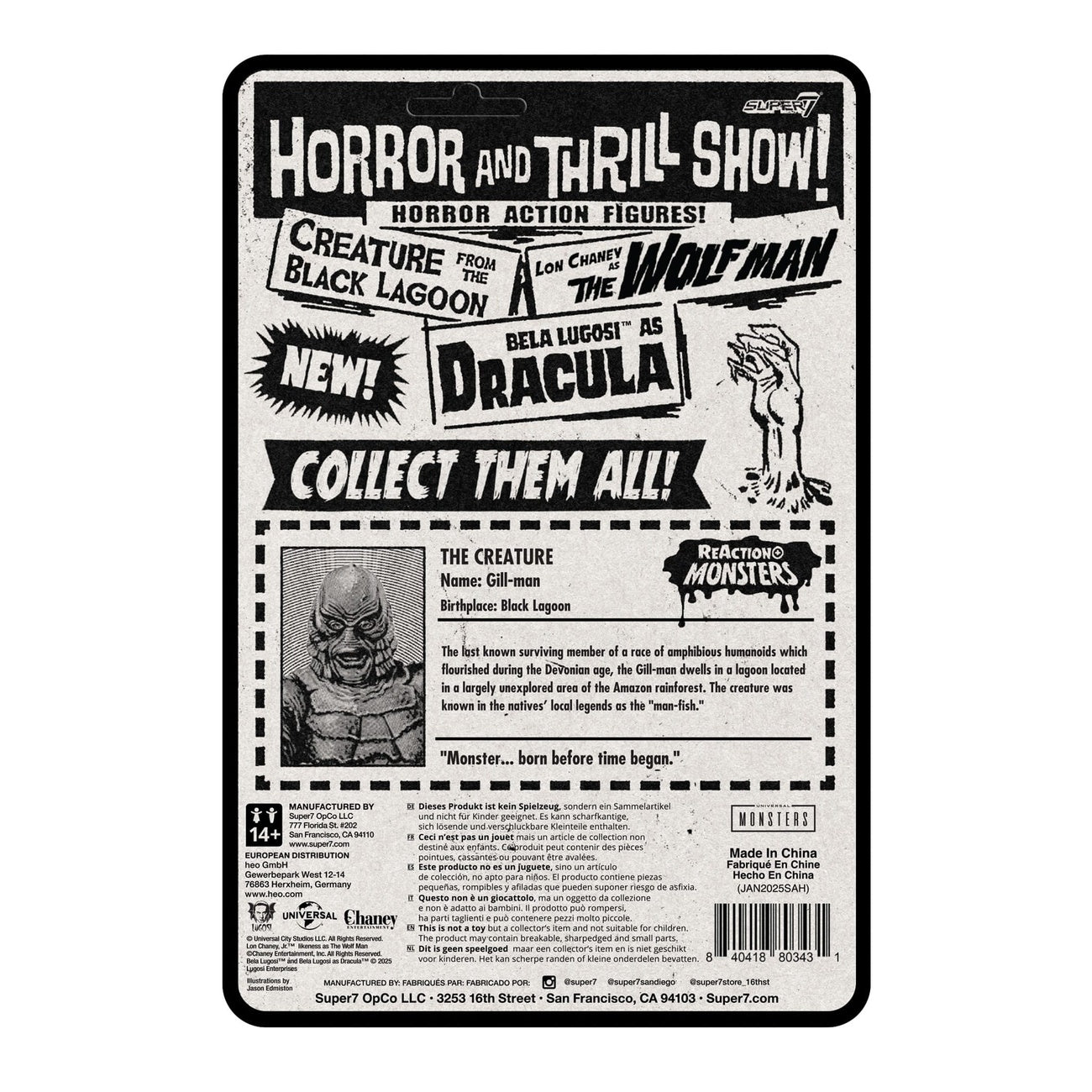Produktbild Universal Monsters ReAction+ Actionfigur Wave 1 Creature from the Black Lagoon 10 cm