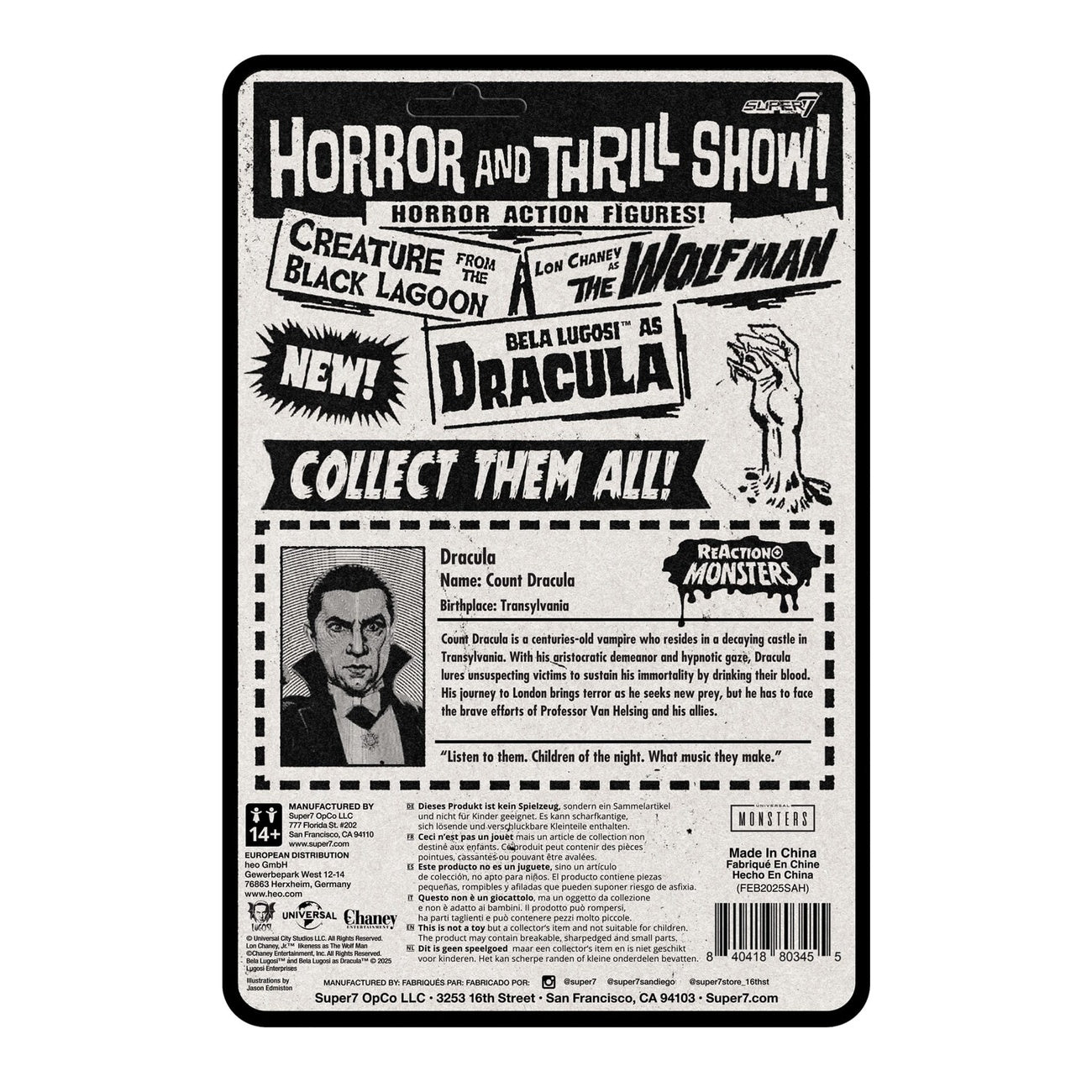 Product image Universal Monsters ReAction+ Action Figure Wave 1 Dracula 10 cm