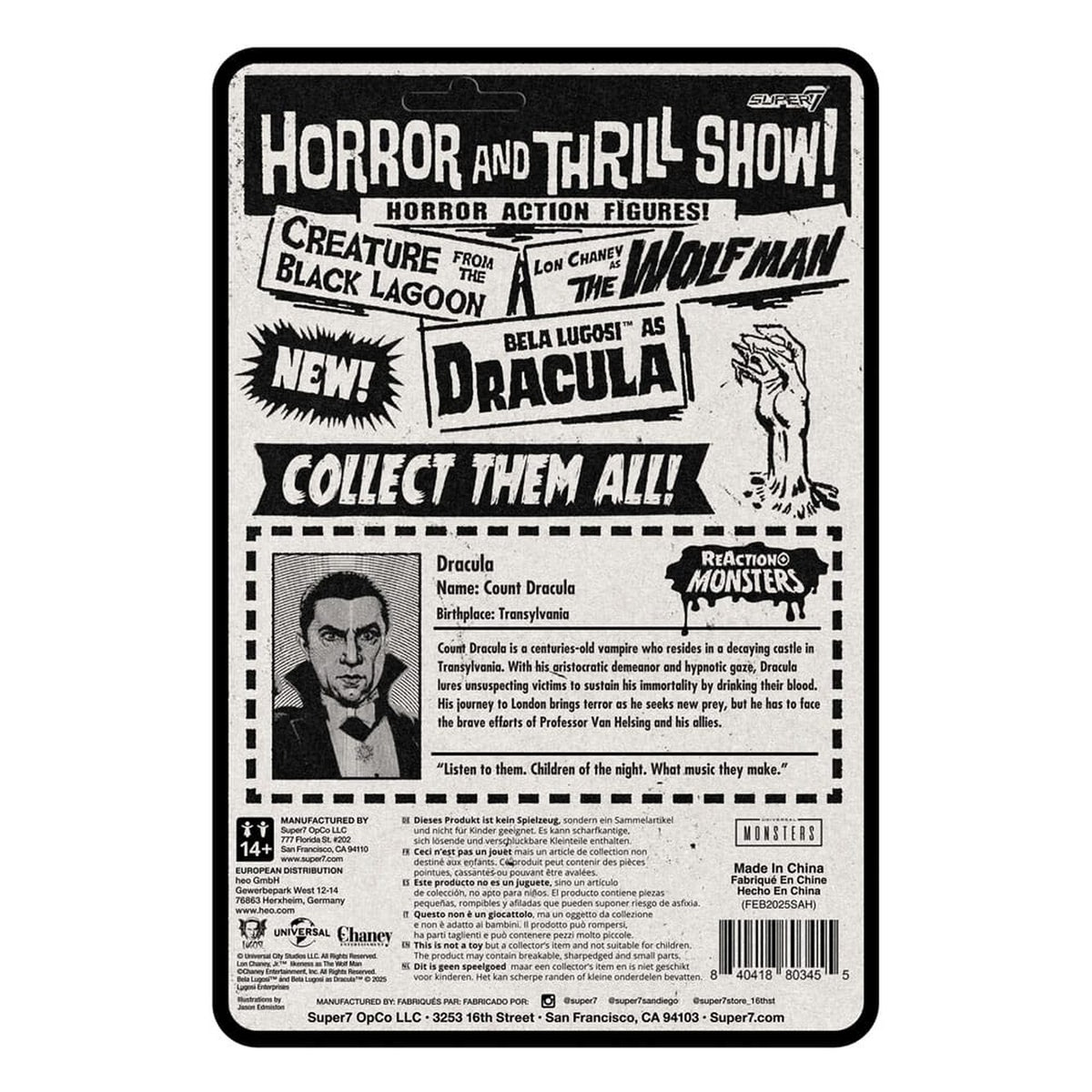 Produktbild Universal Monsters ReAction+ Actionfigur Wave 1 Dracula 10 cm