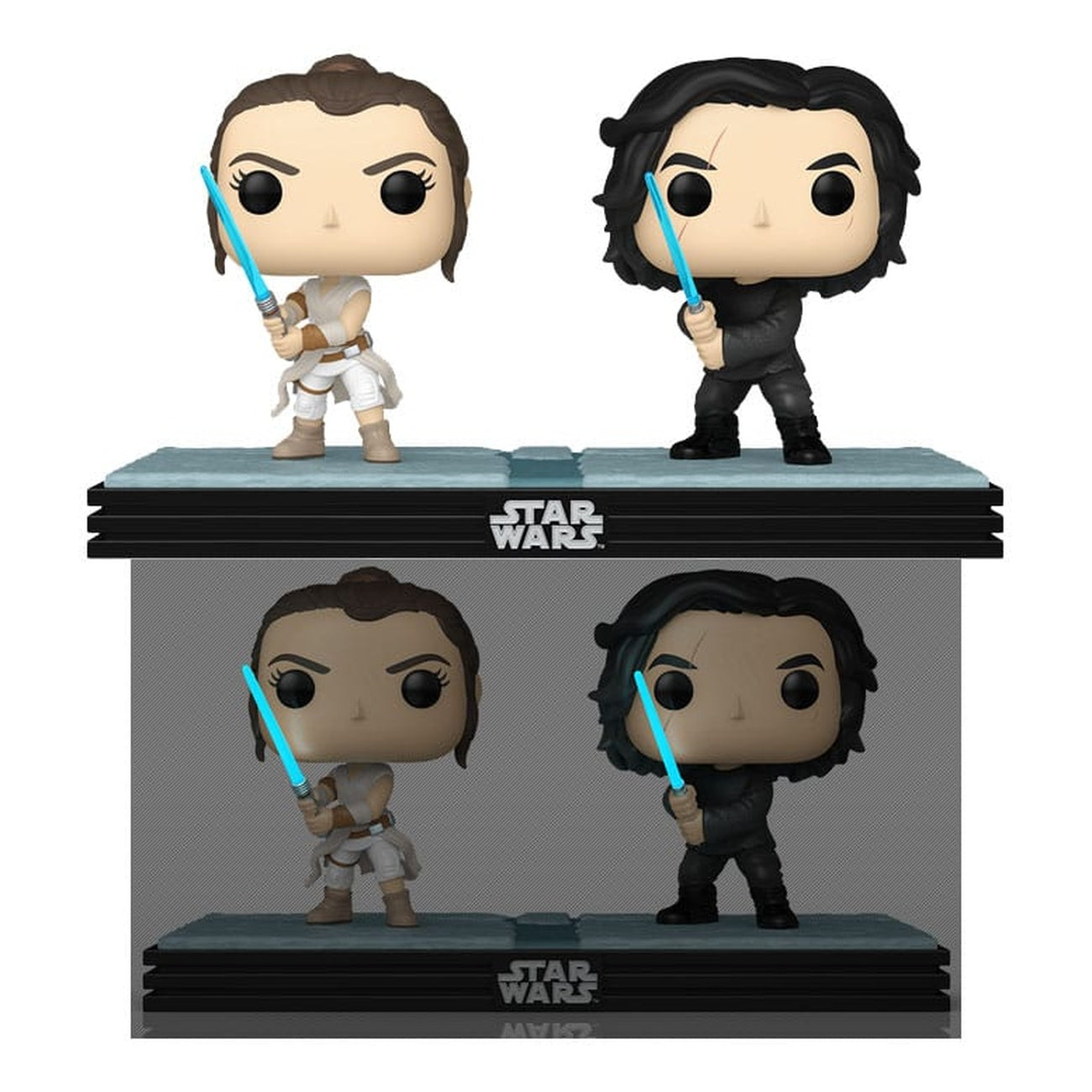 Produktbild Star Wars POP! Movie Moments Vinyl Wackelkopf Figuren Doppelpack Kylo & Rey 9 cm
