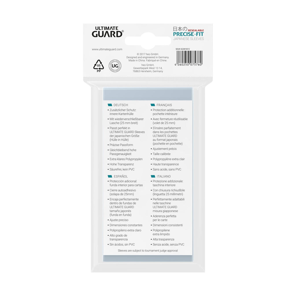 Produktbild Ultimate Guard Precise-Fit Sleeves Japanese Size (100) - Resealable