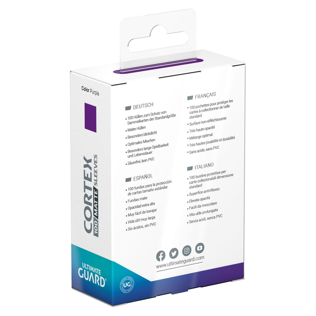 Produktbild Ultimate Guard Cortex Sleeves Matte Standard Size (100) - Purple