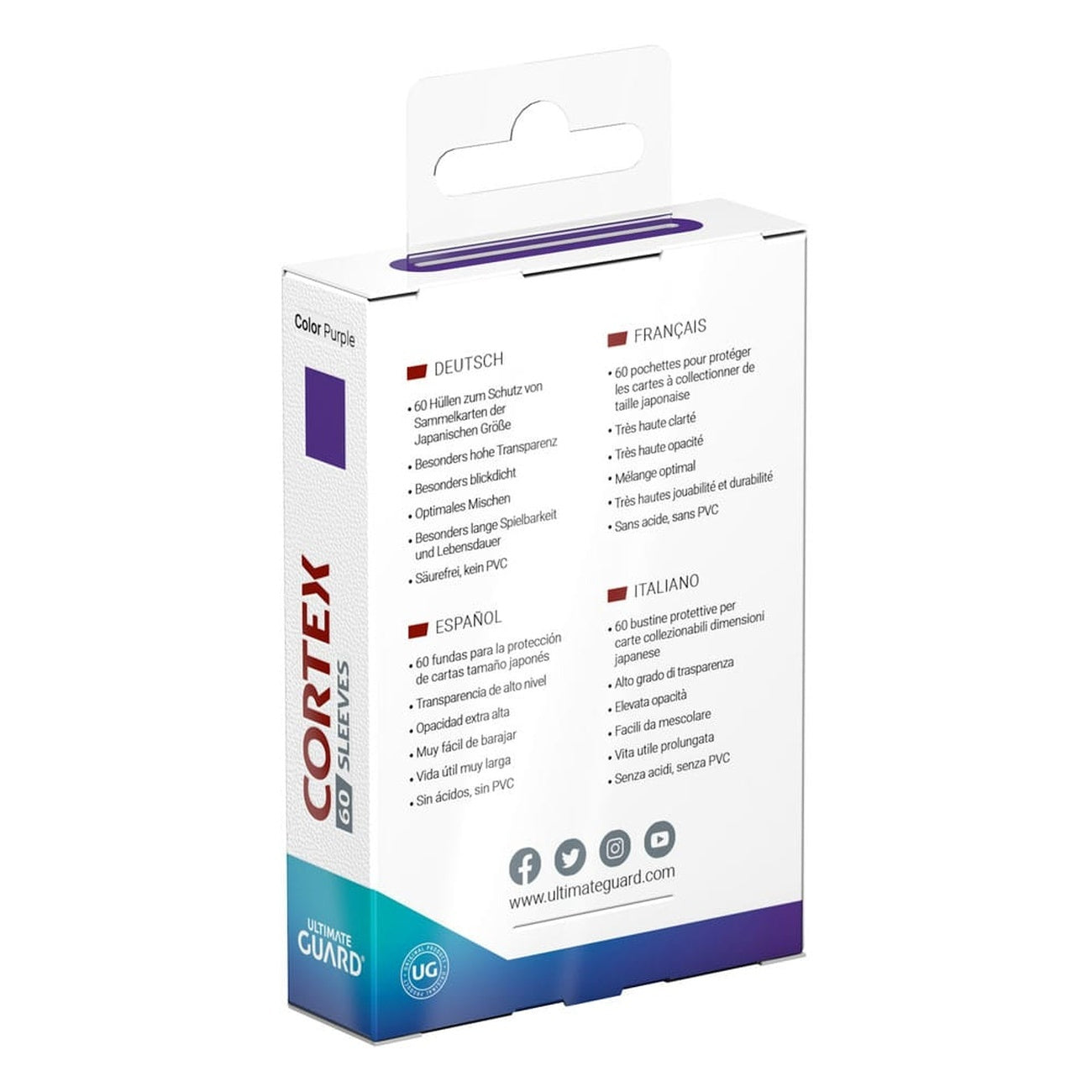 Produktbild Ultimate Guard Cortex Sleeves Japanese Size (60) - Purple