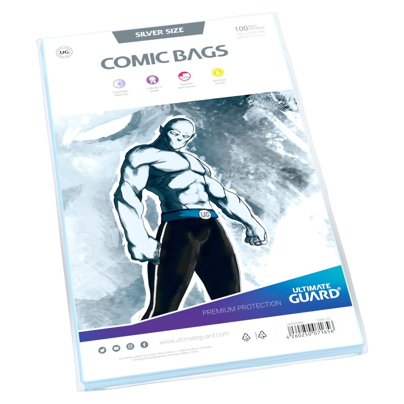 Produktbild Ultimate Guard Comic Bags Standard (100) - Silver Size