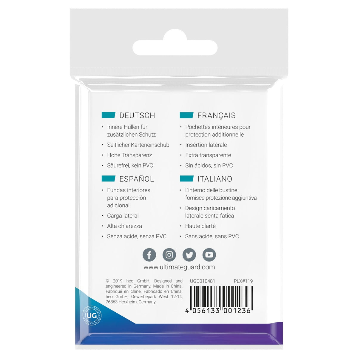 Produktbild Ultimate Guard Precise-Fit Sleeves Japanese Size (100) - Side-Loading