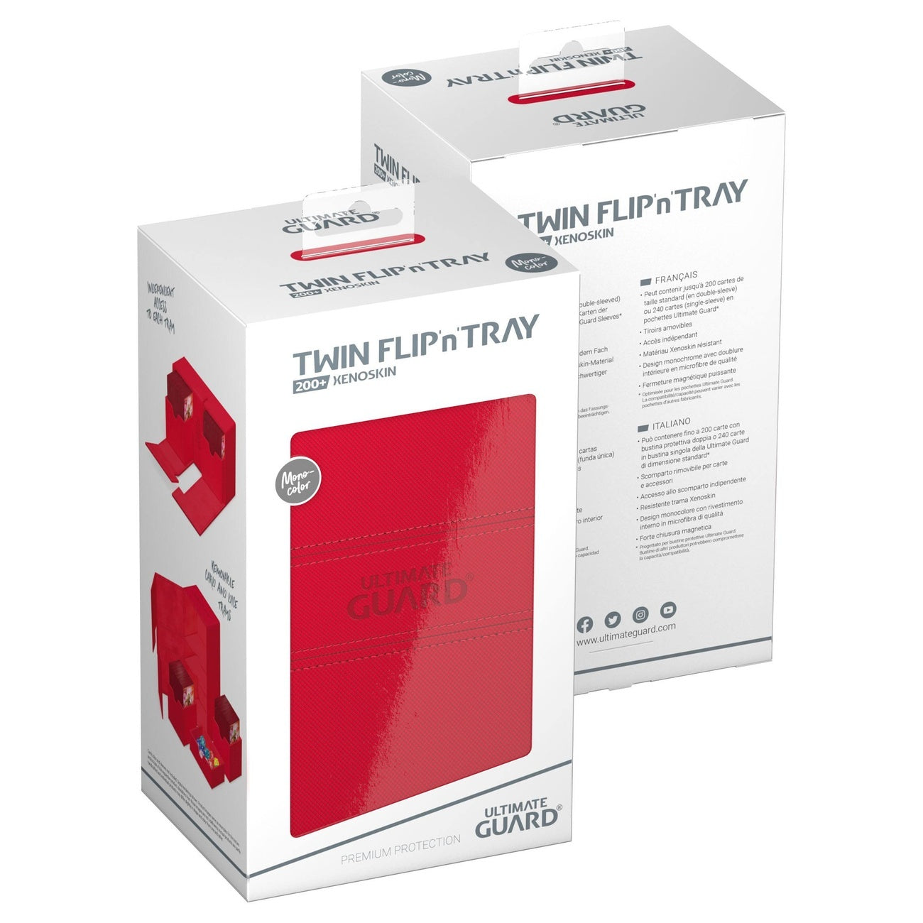 Produktbild Ultimate Guard Twin Flip'n'Tray 200+ Xenoskin - Red