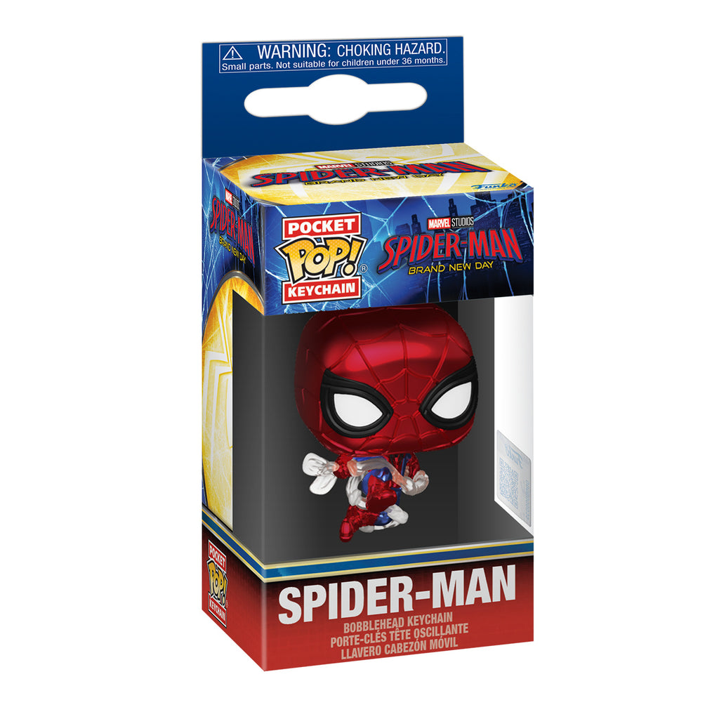 Produktbild Spider-Man: Brand New Day - Metallic Funko Pop Schlüsselanhänger