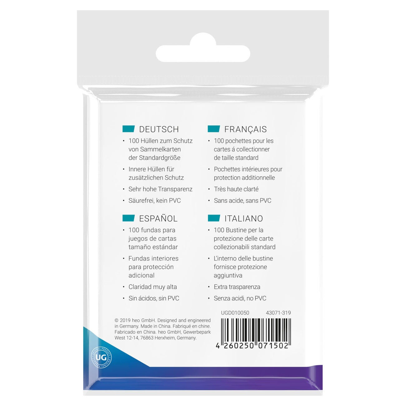 Product image Ultimate Guard Precise-Fit Sleeves Standard Size (100)