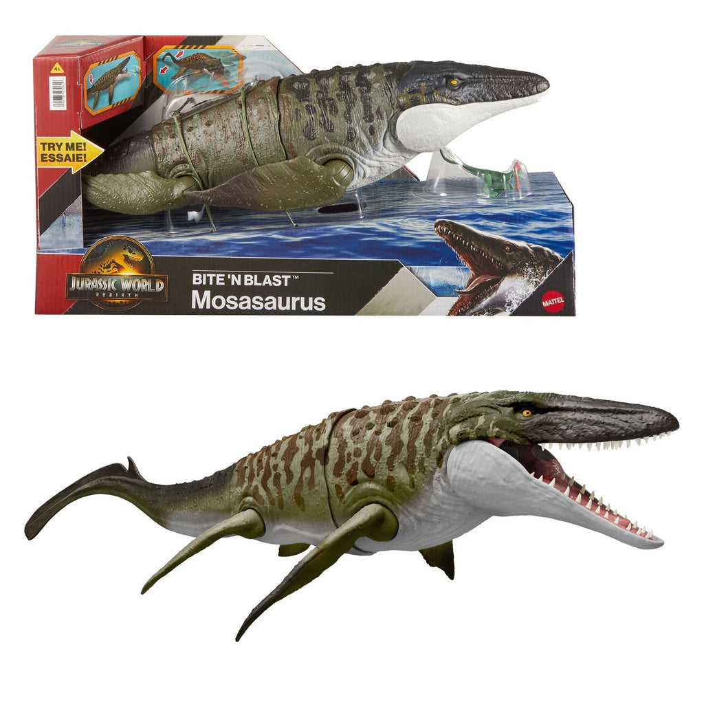 Produktbild Jurassic World: Rebirth Actionfigur Bite 'n Blast Mosasaurus 65 cm