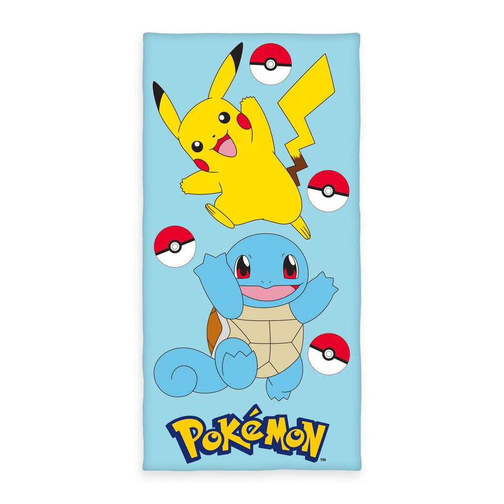 Pokémon Velours-Handtuch Pikachu & Schiggy 75 x 150 cm