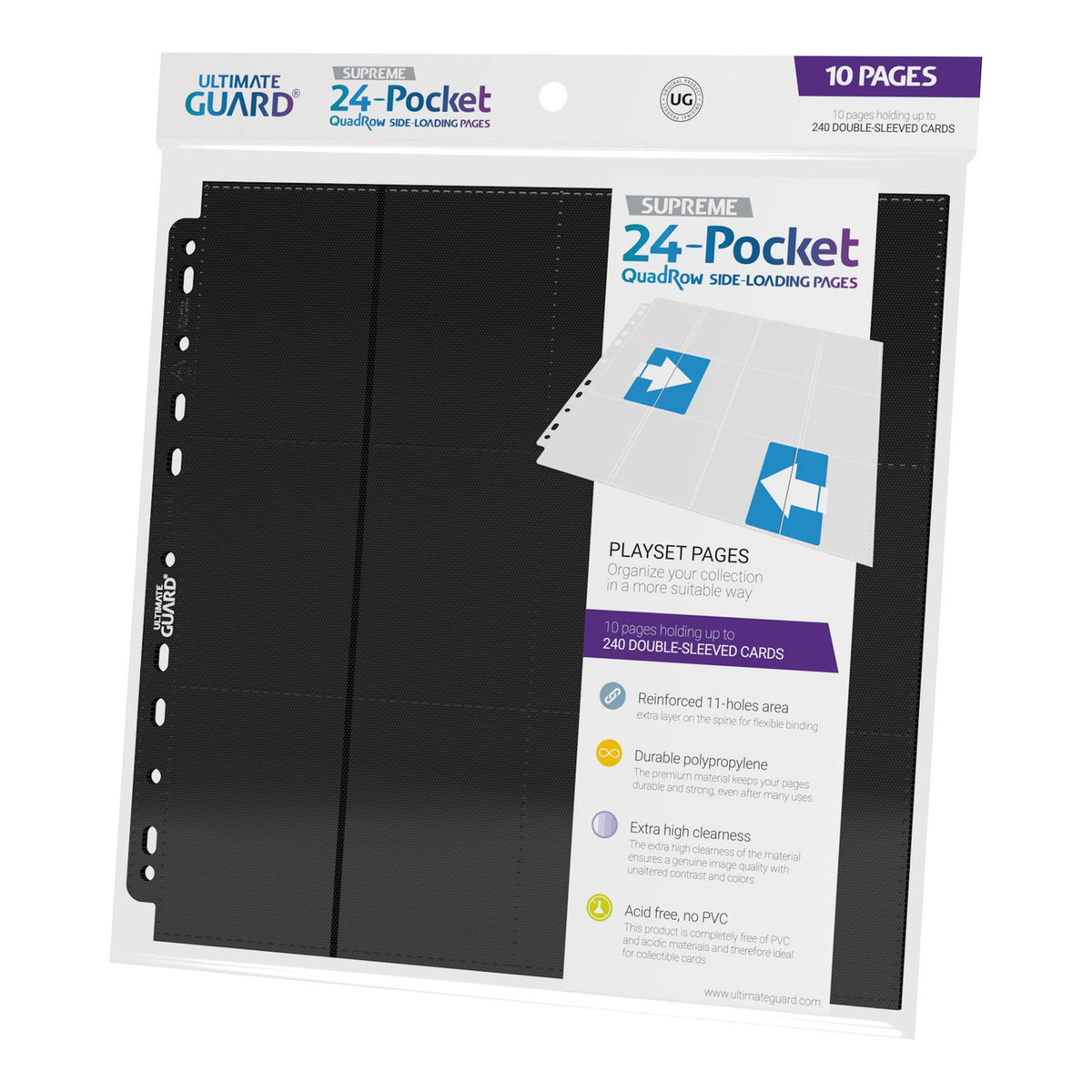 Produktbild Ultimate Guard 24-Pocket QuadRow Pages Side-Loading (10) - Black