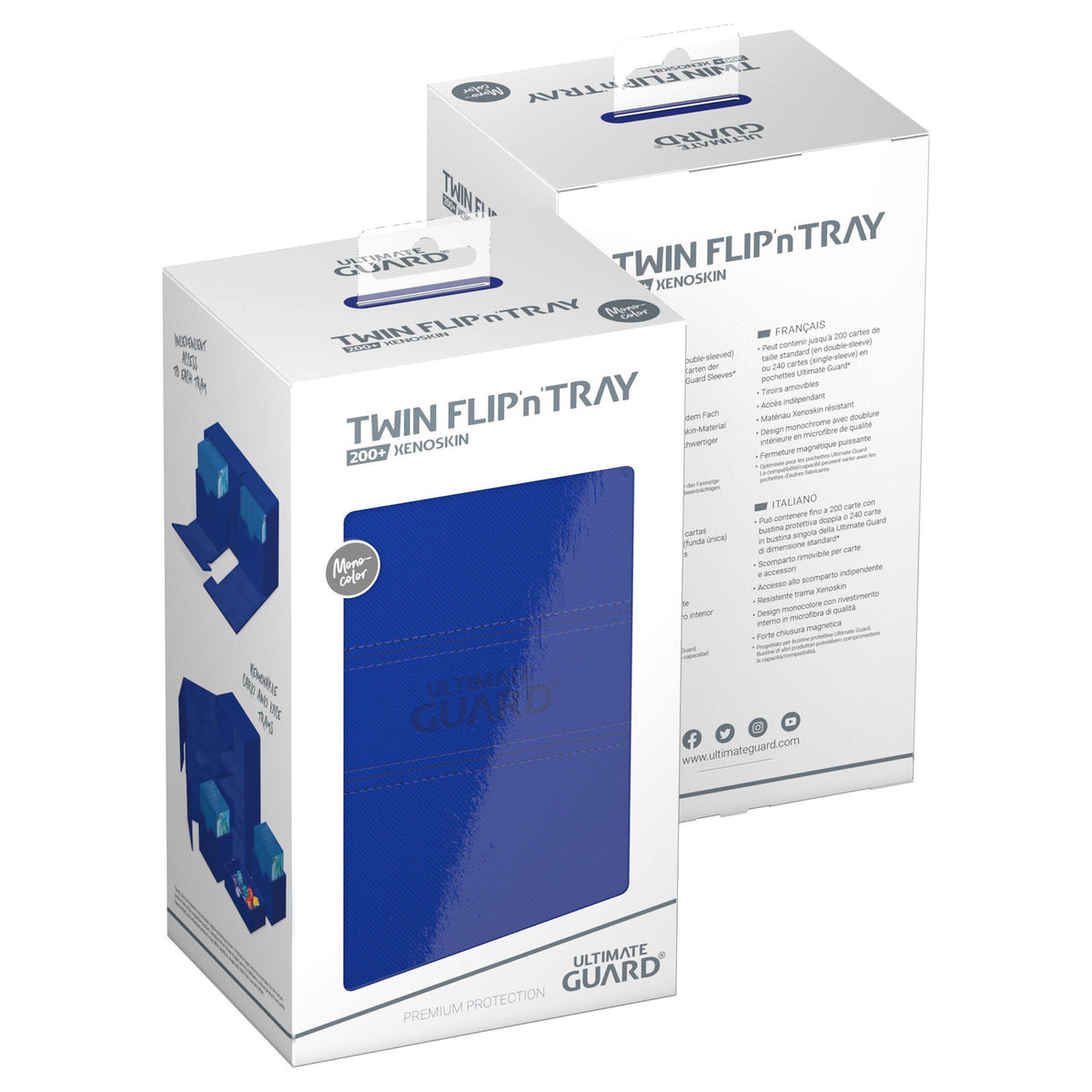 Produktbild Ultimate Guard Twin Flip'n'Tray 200+ Xenoskin - Blue