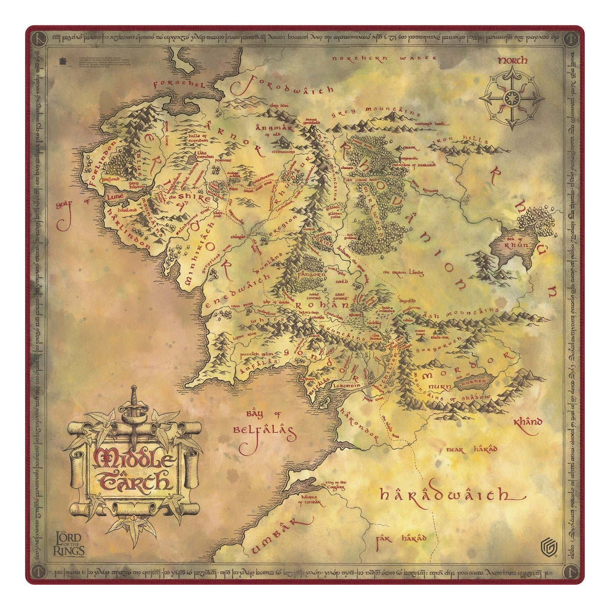 Product image Ultimate Guard Play-Mat Oversized 61 x 61 cm The Lord of the Rings™ "Places of Middle-earth"