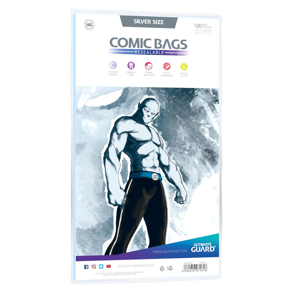 Produktbild Ultimate Guard Comic Bags Resealable (100) - Silver Size