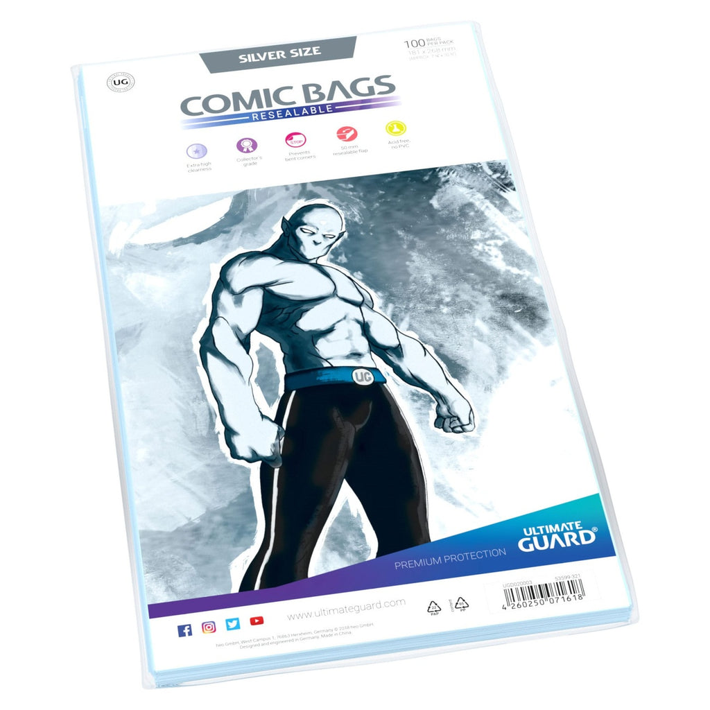 Produktbild Ultimate Guard Comic Bags Resealable (100) - Silver Size