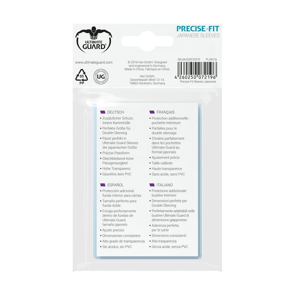 Produktbild Ultimate Guard Precise-Fit Sleeves Japanese Size (100)