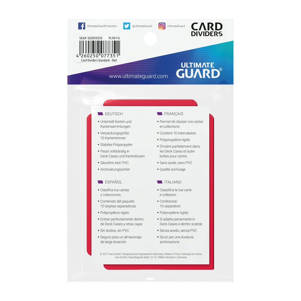 Produktbild Ultimate Guard Card Dividers Standard Size (10) - Red