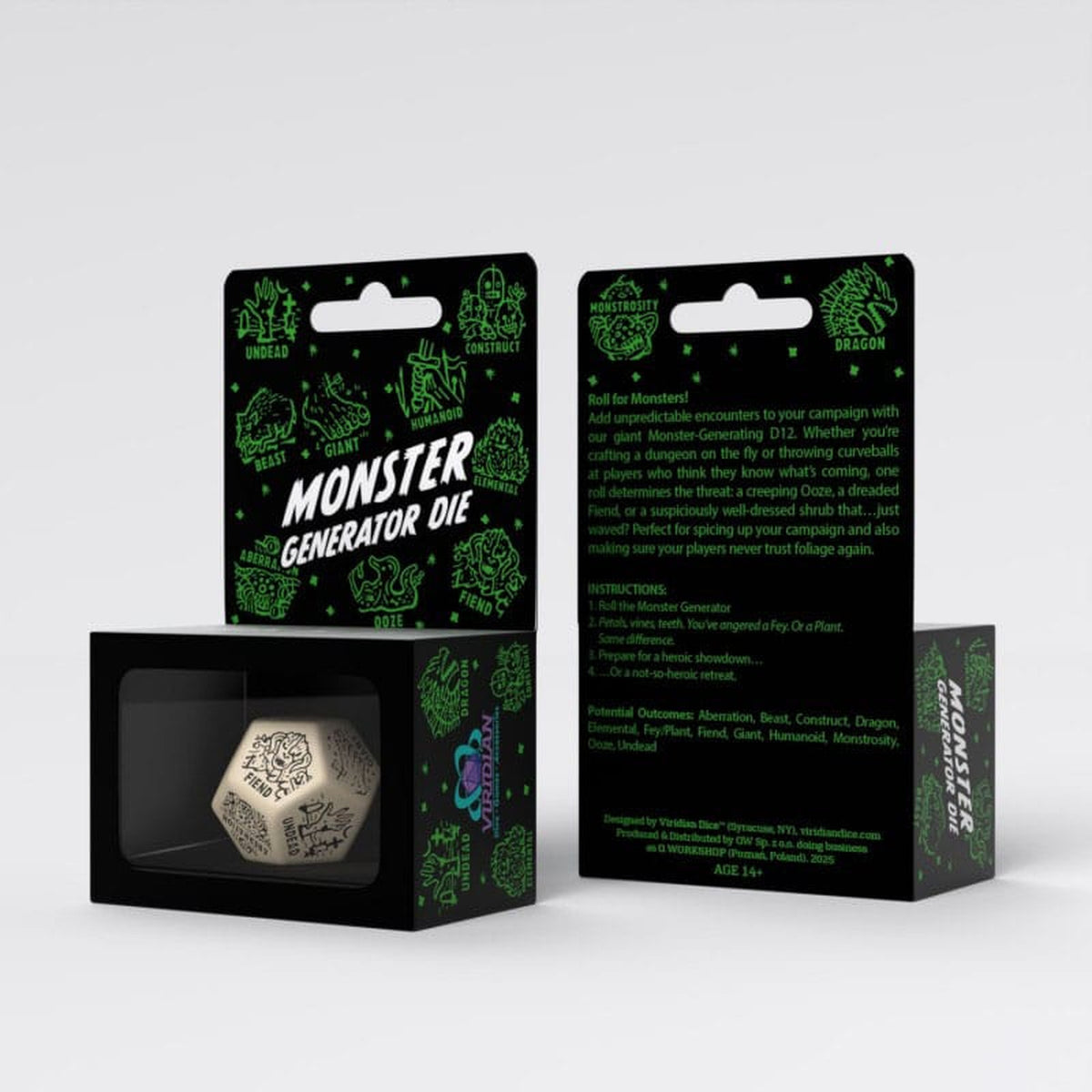Produktbild Viridian Würfel Jumbo Würfel Monster Generator Die D12 Beige
