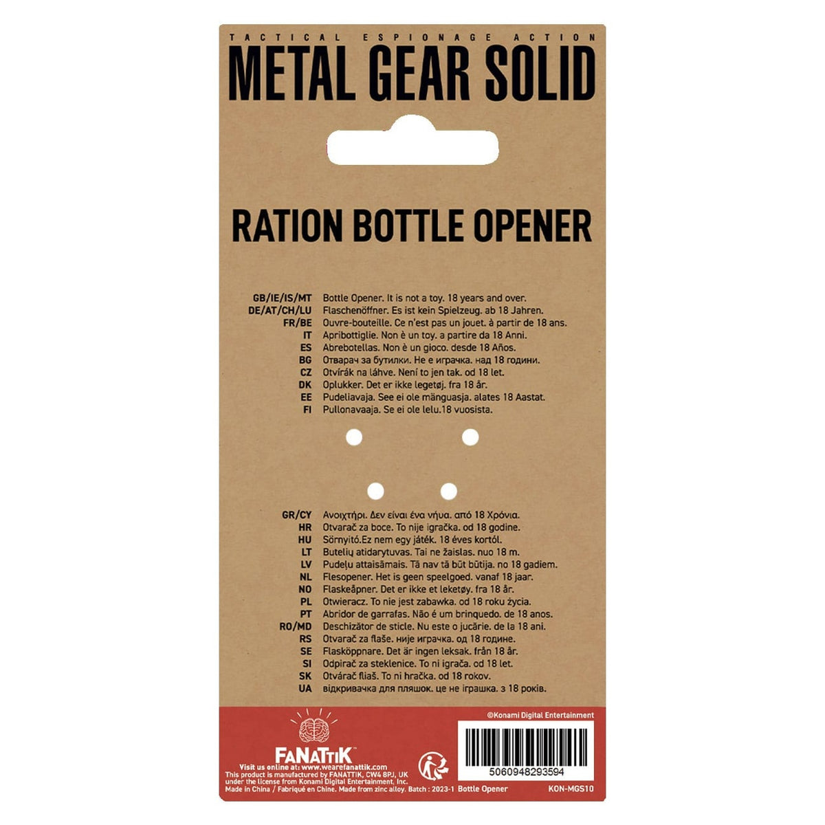 Produktbild Metal Gear Solid Flaschenöffner Solid Ration 8 cm