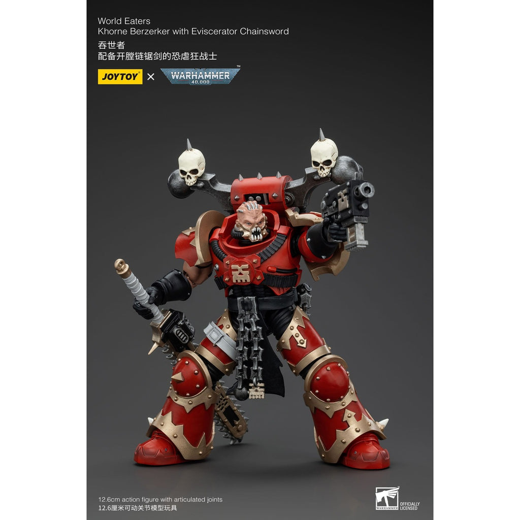 Produktbild Warhammer 40k Actionfigur 1/18 World Eaters Khorne Berzerker with Eviscerator Chainsword 13 cm