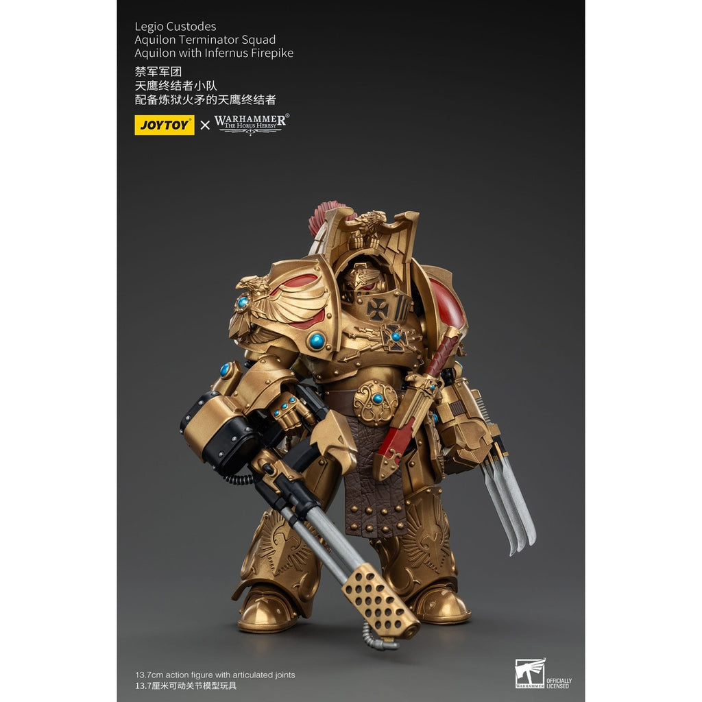 Produktbild Warhammer The Horus Heresy Actionfigur 1/18 Legio Custodes Aquilon Terminator Squad Aquilon with Infernus Firepike 14 cm