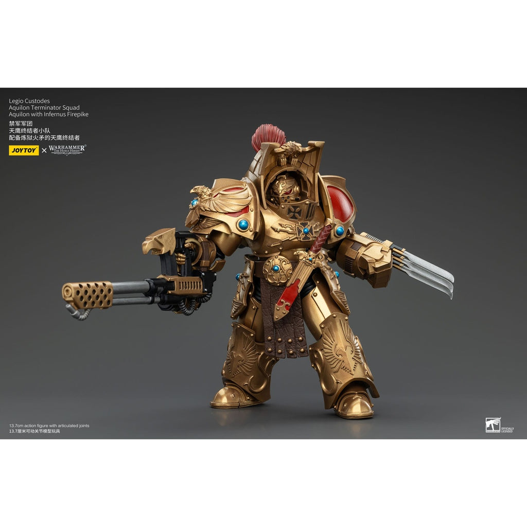 Produktbild Warhammer The Horus Heresy Actionfigur 1/18 Legio Custodes Aquilon Terminator Squad Aquilon with Infernus Firepike 14 cm
