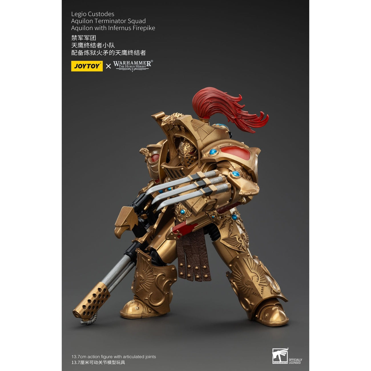 Produktbild Warhammer The Horus Heresy Actionfigur 1/18 Legio Custodes Aquilon Terminator Squad Aquilon with Infernus Firepike 14 cm