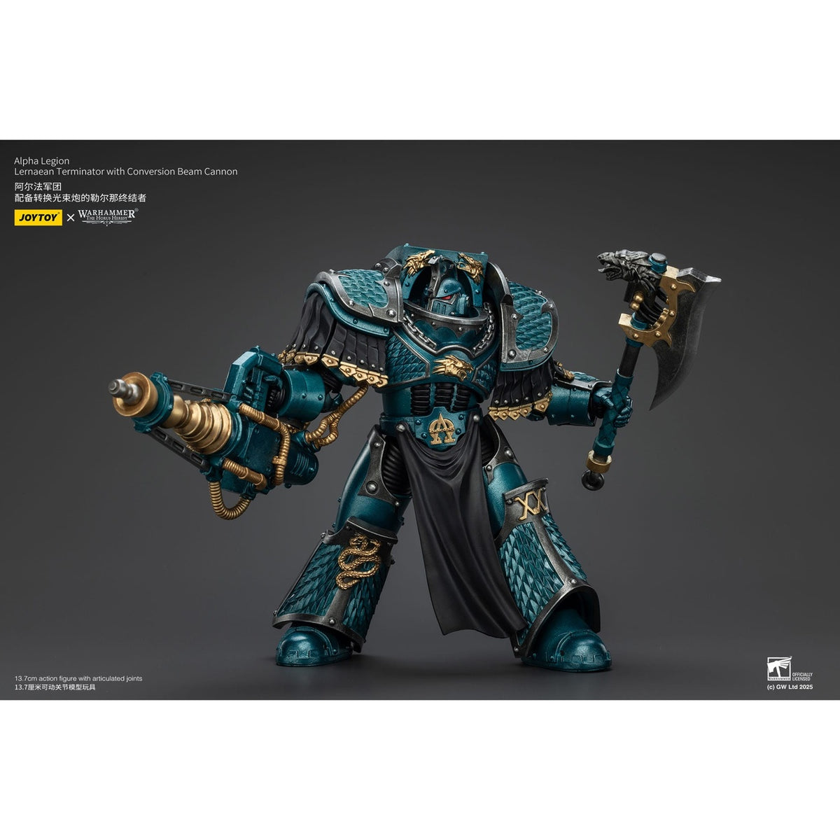 Produktbild Warhammer The Horus Heresy Actionfigur Alpha Legion Lernaean Terminator with Conversion Beam Cannon 20 cm