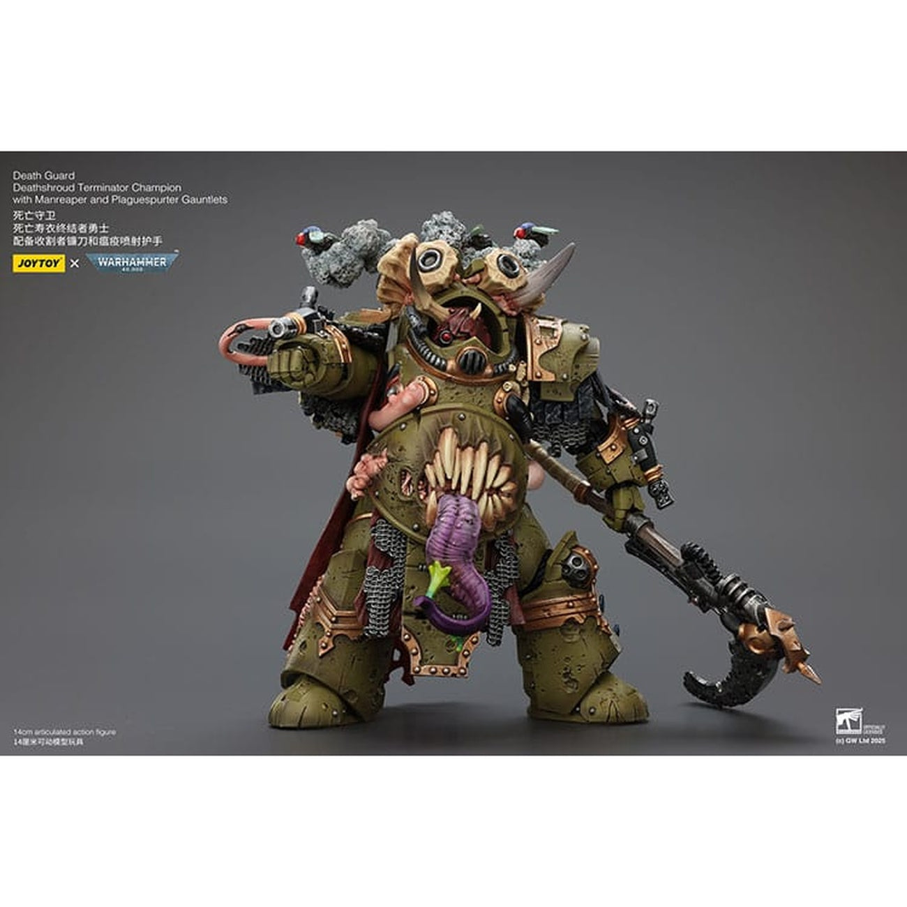 Produktbild Warhammer 40k Actionfigur 1/18 Death Guard Deathshroud Terminator Championwith Manreaper and Plaguespurter Gauntlets 14