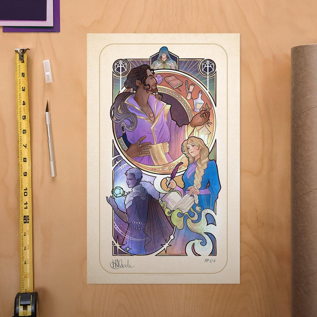 Produktbild Critical Role Kunstdruck Matthew Mercer: 10th Anniversary Art Nouveau Illustrations 46 x 28 cm - ungerahmt