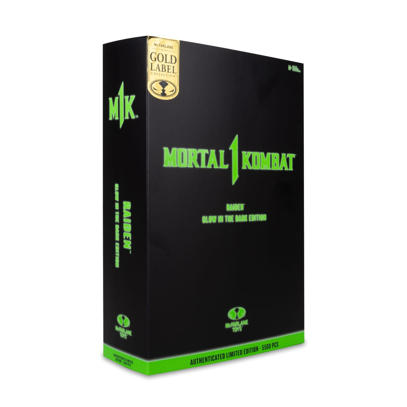 Produktbild Mortal Kombat Actionfigur Glow in the Dark Edition Raiden (Gold Label) 18 cm