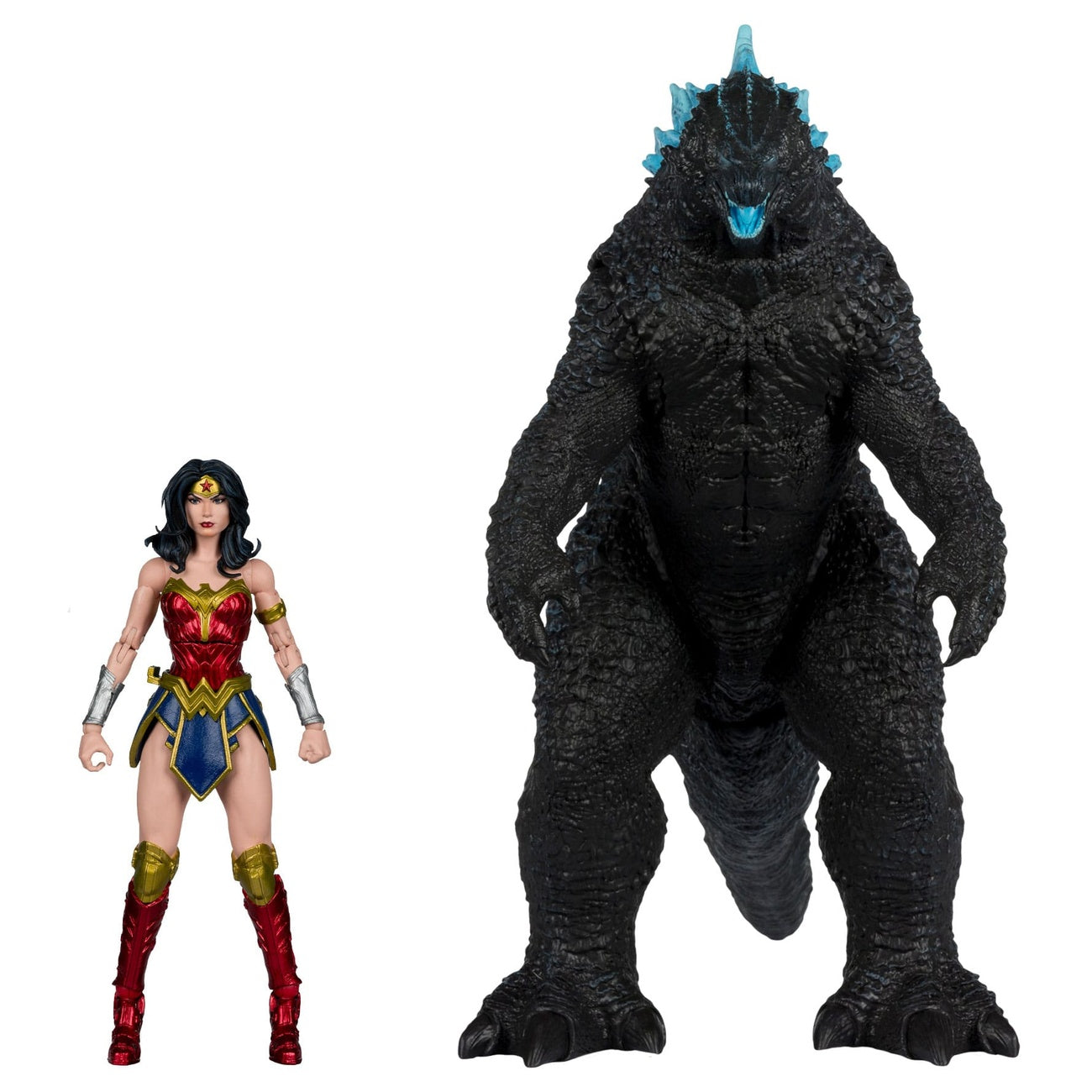 Produktbild DC Justice League Monsterverse DC Multiverse Actionfiguren 2er-Pack Wonder Woman Vs. Atomic Blast Godzilla 18 cm