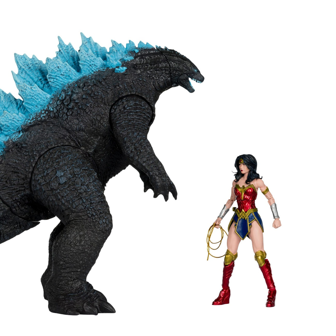 Produktbild DC Justice League Monsterverse DC Multiverse Actionfiguren 2er-Pack Wonder Woman Vs. Atomic Blast Godzilla 18 cm