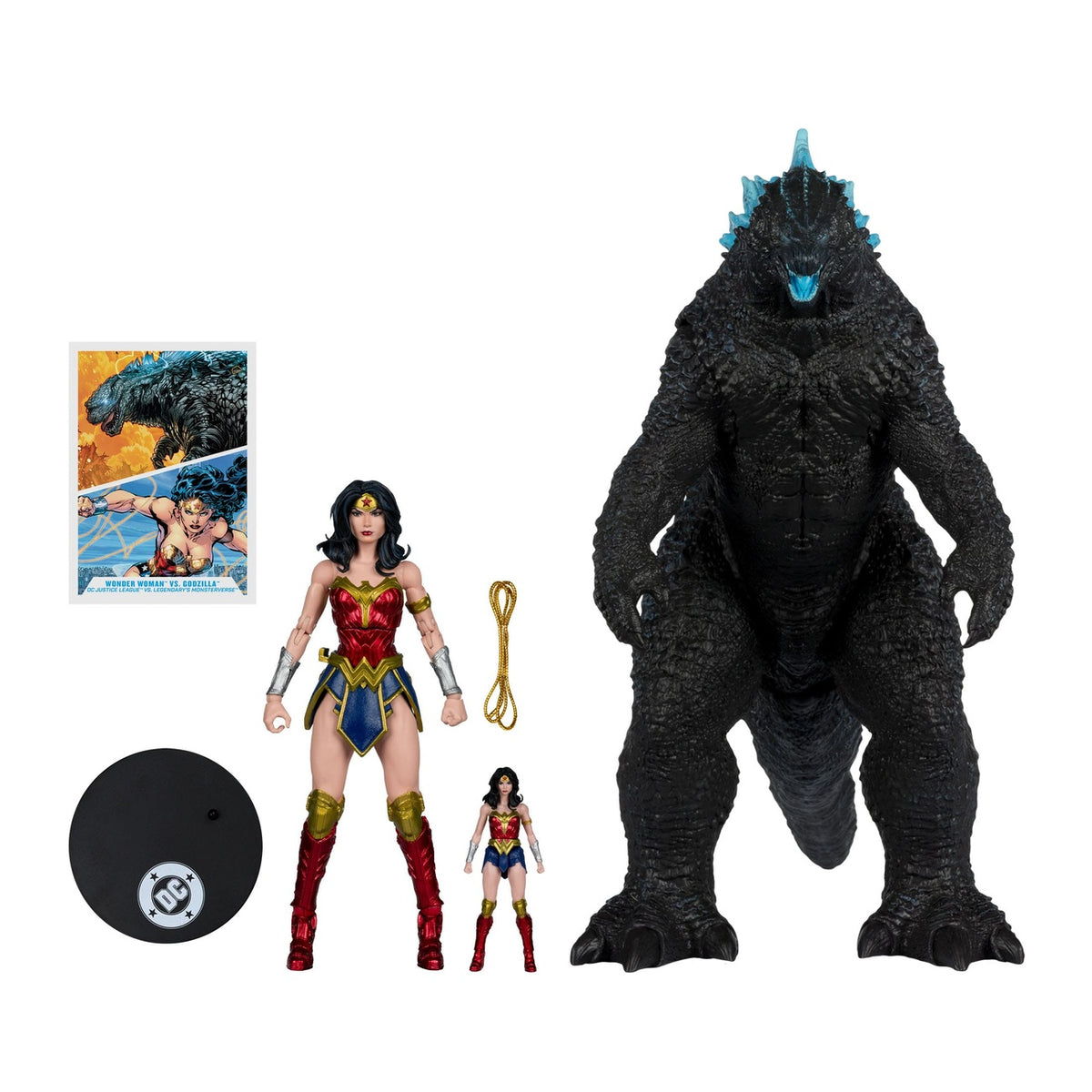 Produktbild DC Justice League Monsterverse DC Multiverse Actionfiguren 2er-Pack Wonder Woman Vs. Atomic Blast Godzilla 18 cm