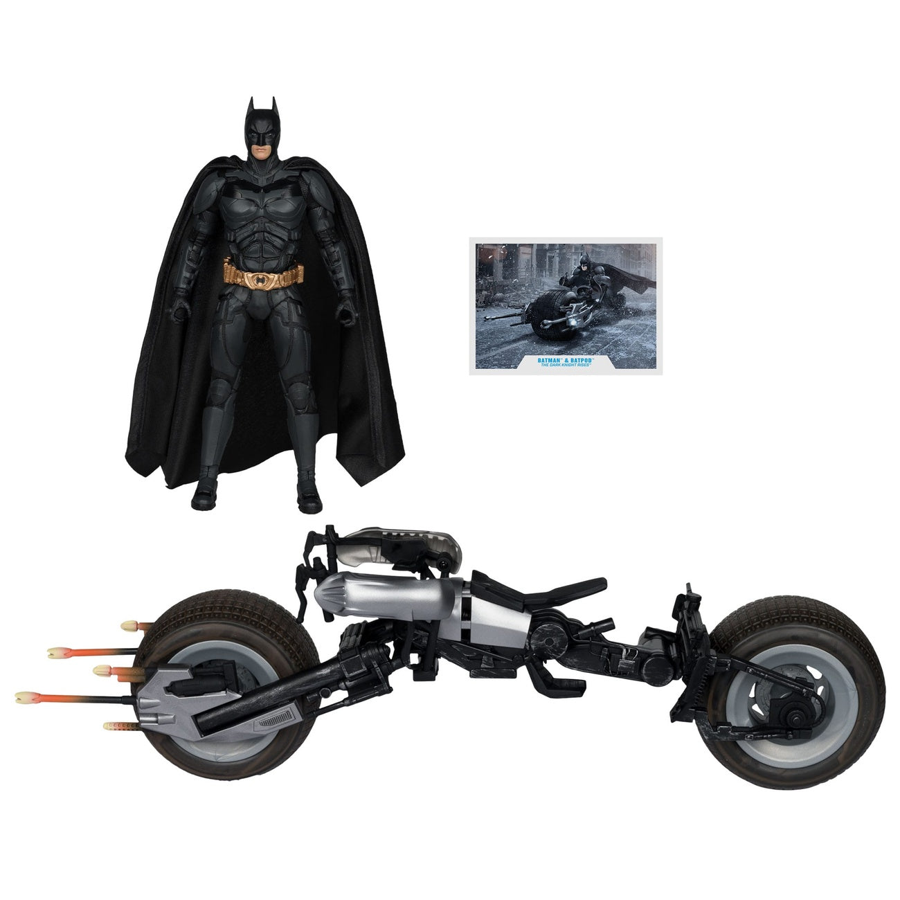 Produktbild The Dark Knight DC Multiverse Actionfigur mit Fahrzeug Batman & The Batpod 18 cm
