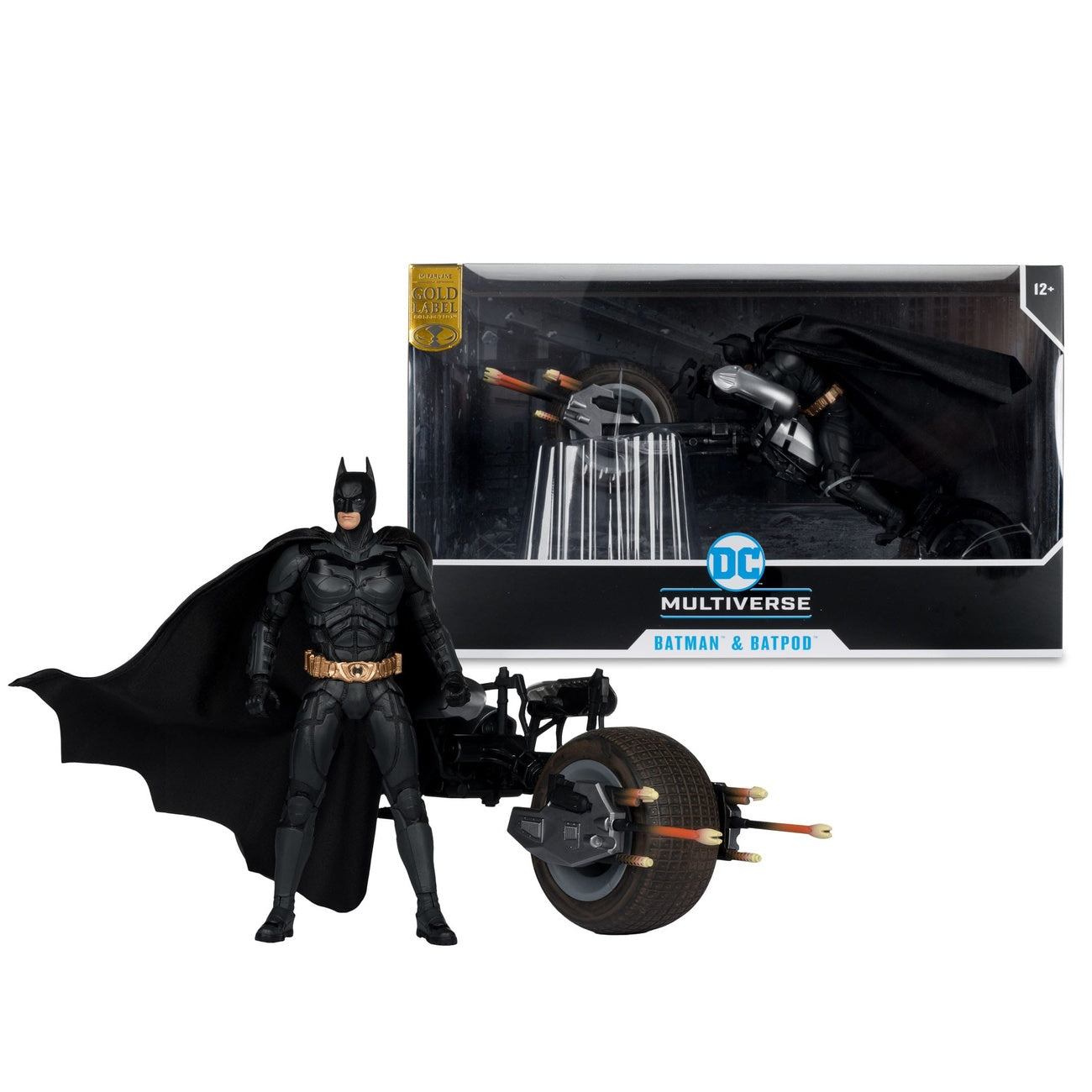 Produktbild The Dark Knight DC Multiverse Actionfigur mit Fahrzeug Batman & The Batpod 18 cm