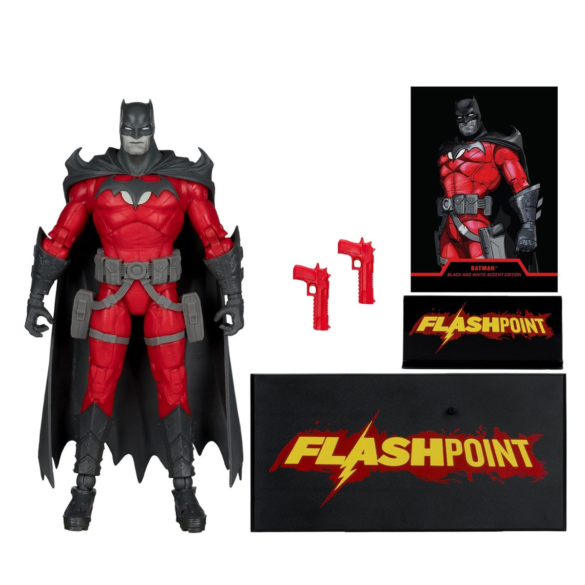 Produktbild DC Multiverse Actionfigur Batman (Flashpoint) (Black & White Accent Edition) (Gold Label) 18 cm