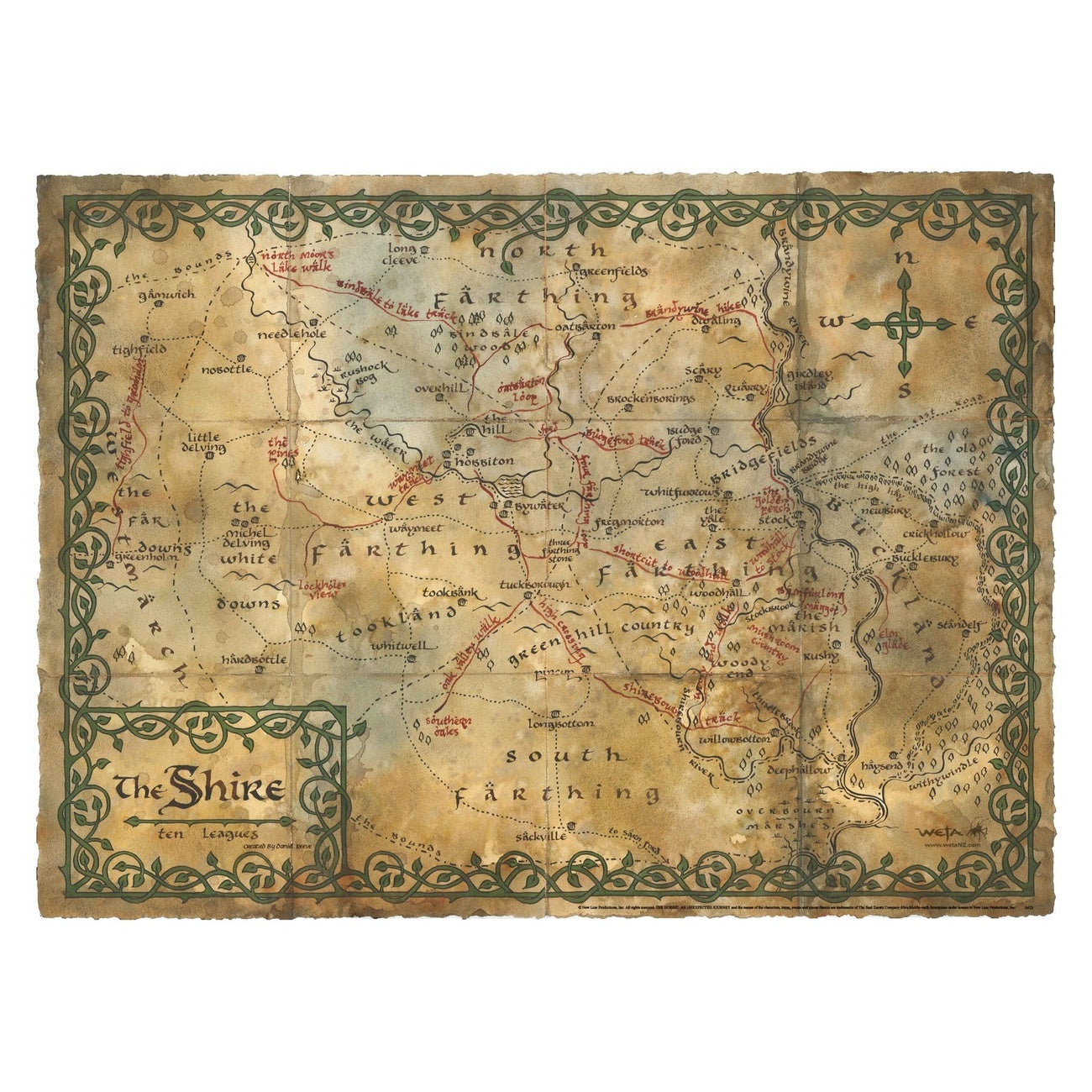 Product image The Hobbit Art Print Map of the Shire 74 x 54 cm