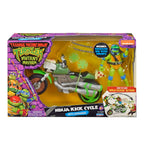 Produktbild Teenage Mutant Ninja Turtles: Mutant Mayhem Drive N Kick Action Figur Leonardo & Motorrad 11 cm