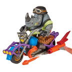 Produktbild Teenage Mutant Ninja Turtles Actionfigur mit Fahrzeug Rocksteady & Chopper 12 cm