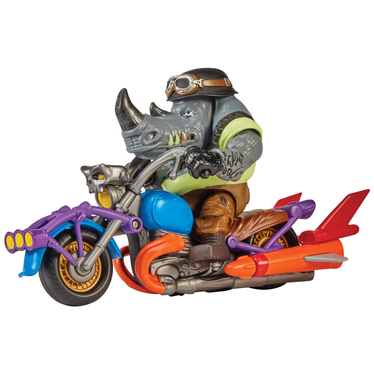 Produktbild Teenage Mutant Ninja Turtles Actionfigur mit Fahrzeug Rocksteady & Chopper 12 cm