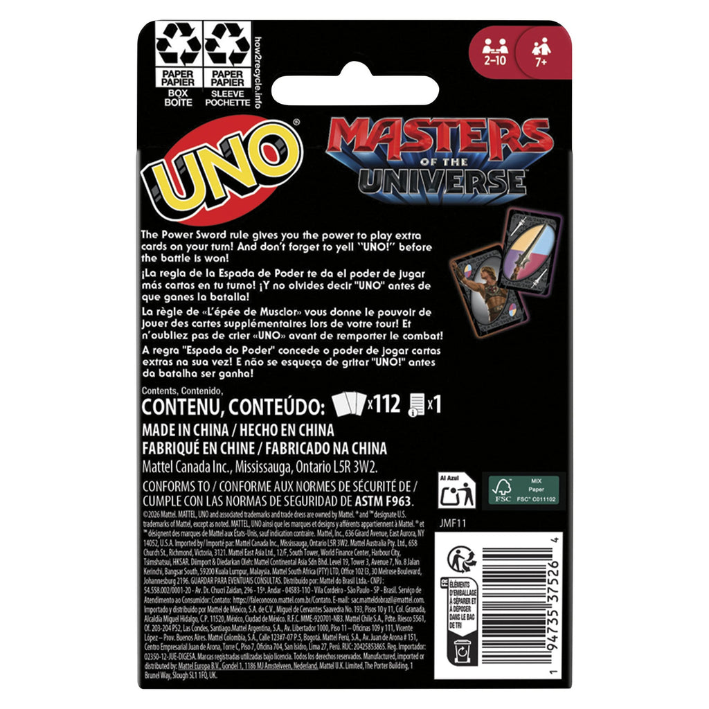 Product image Masters of the Universe 2026 Movie UNO Card Game