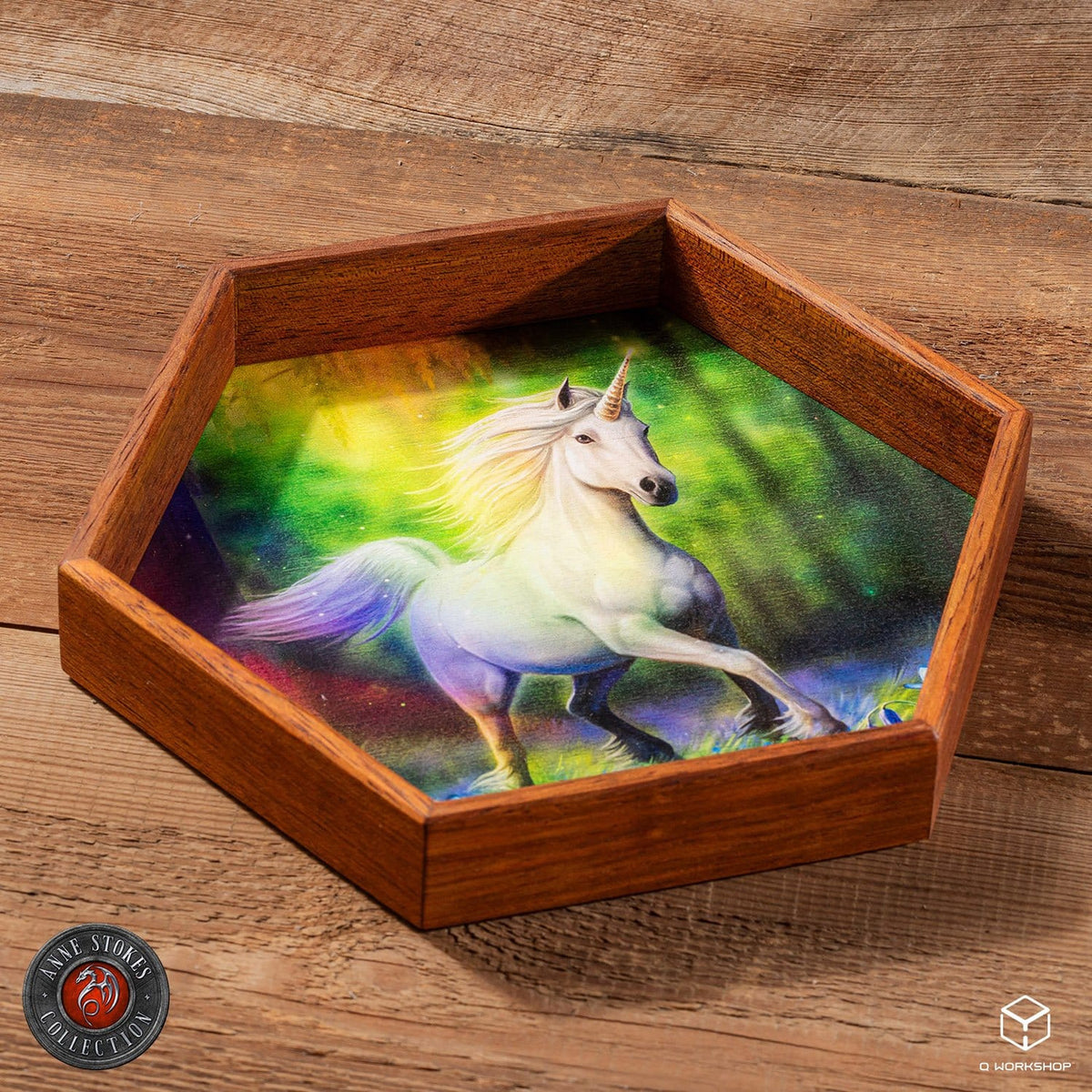 Produktbild Anne Stokes Würfelbrett Chase The Rainbow 20 cm