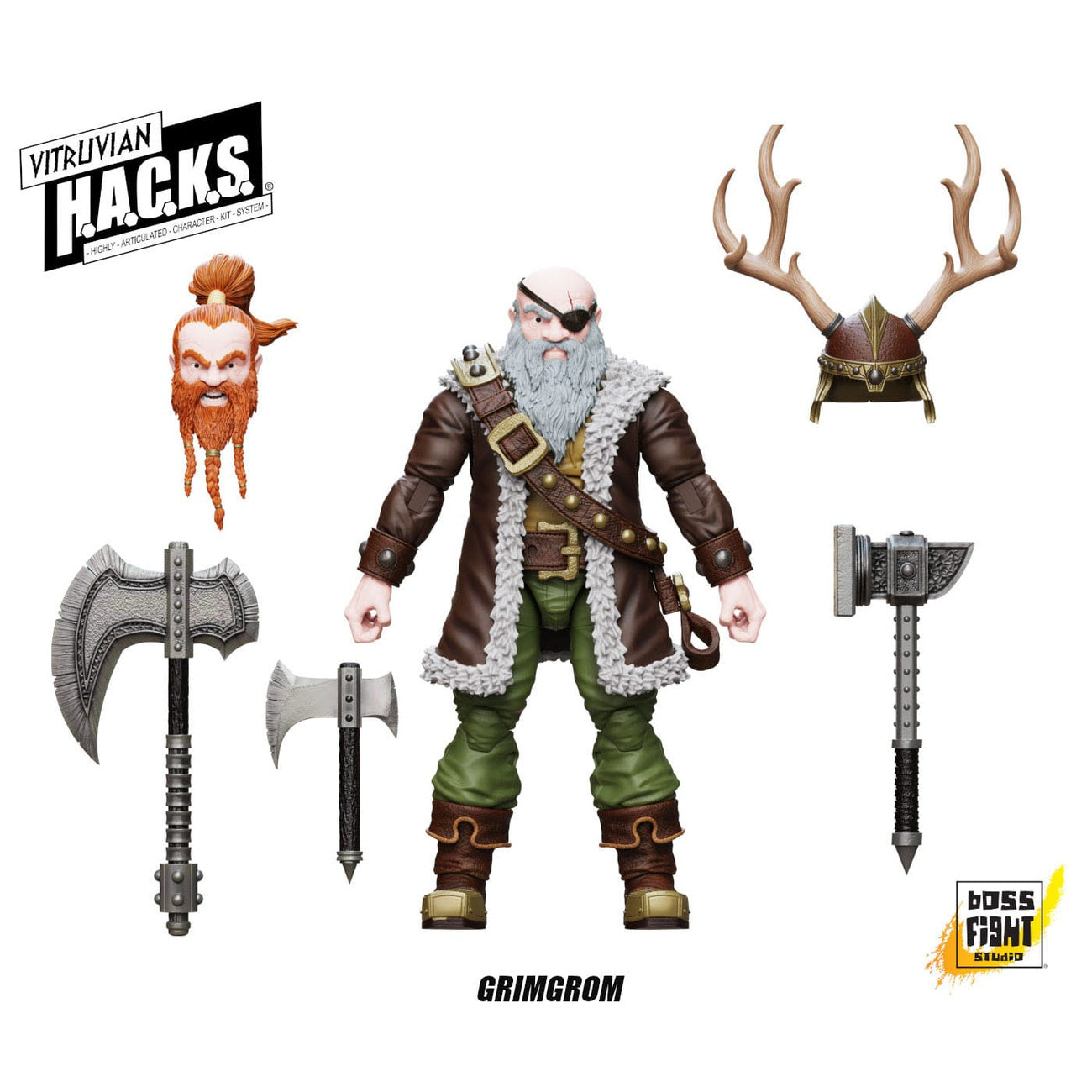 Produktbild Vitruvian H.A.C.K.S. Actionfigur Dwarf Mercenary Grimgrom