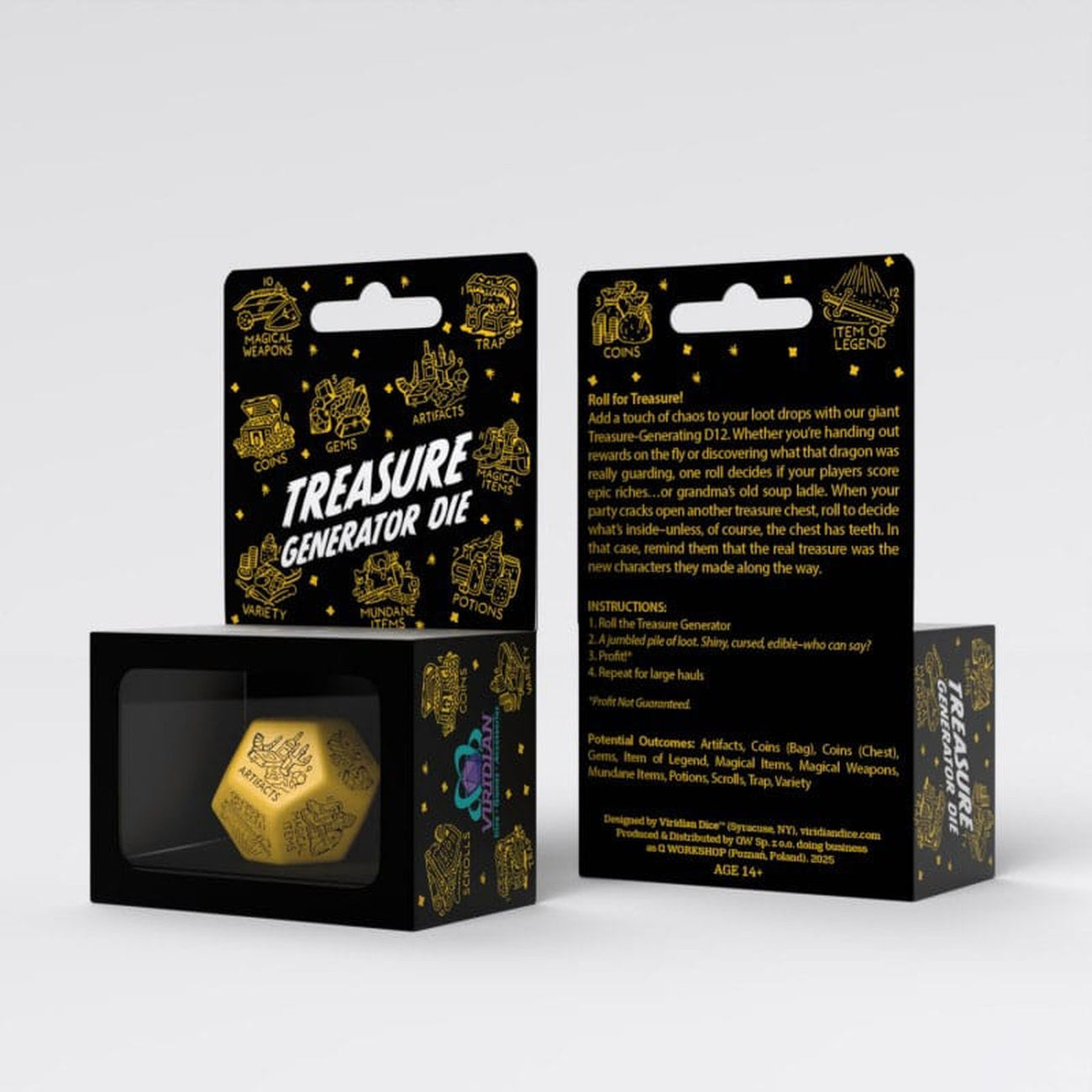 Produktbild Viridian Würfel Jumbo Würfel Treasure Generator Die D12 Gelb