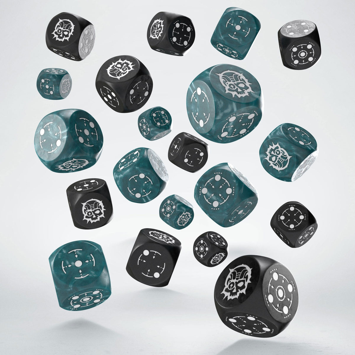 Produktbild Crosshairs Compact D6 Würfel Set Stürmisch & Schwarz (20)