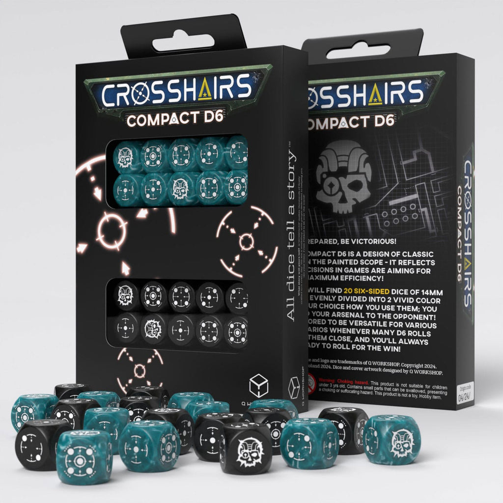 Produktbild Crosshairs Compact D6 Würfel Set Stürmisch & Schwarz (20)
