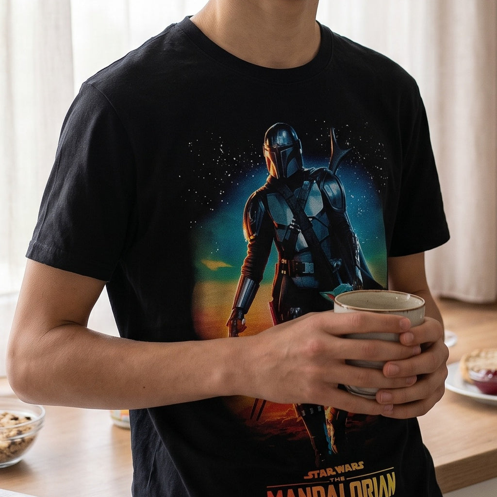 Produktbild Through The Galaxy T-Shirt schwarz - Star Wars The Mandalorian