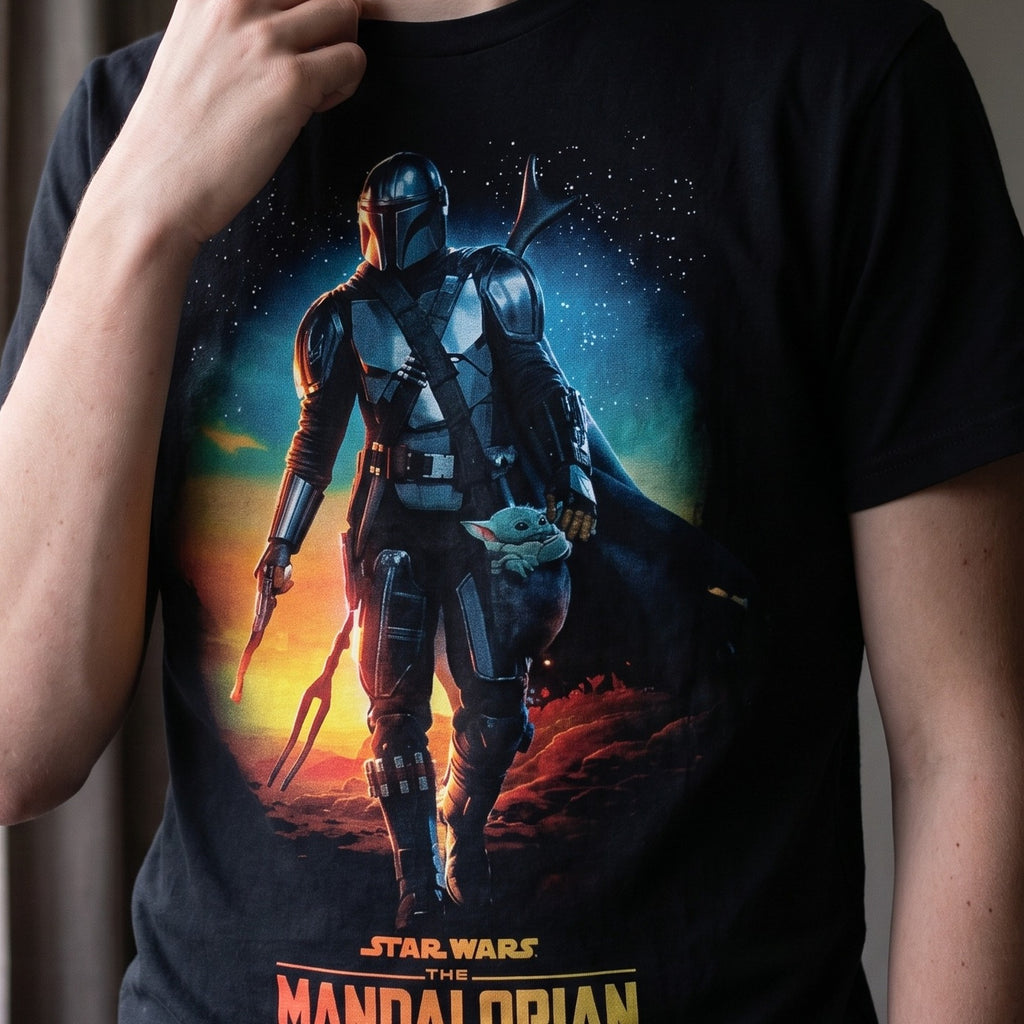 Produktbild Through The Galaxy T-Shirt schwarz - Star Wars The Mandalorian